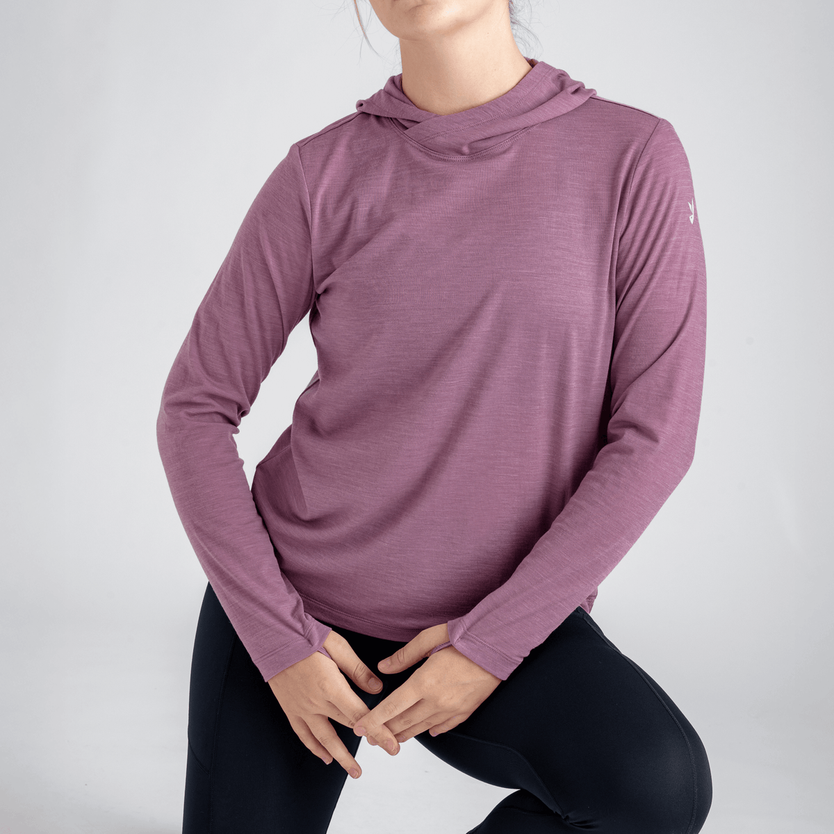 Kora Women's Merino Hoodie — Grey Navy