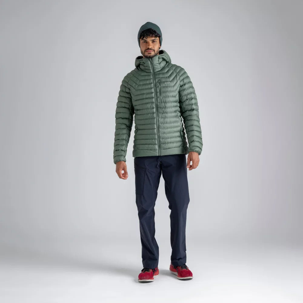 Nubaro Men's Insulated Hooded Jacket в цвят Thyme Green