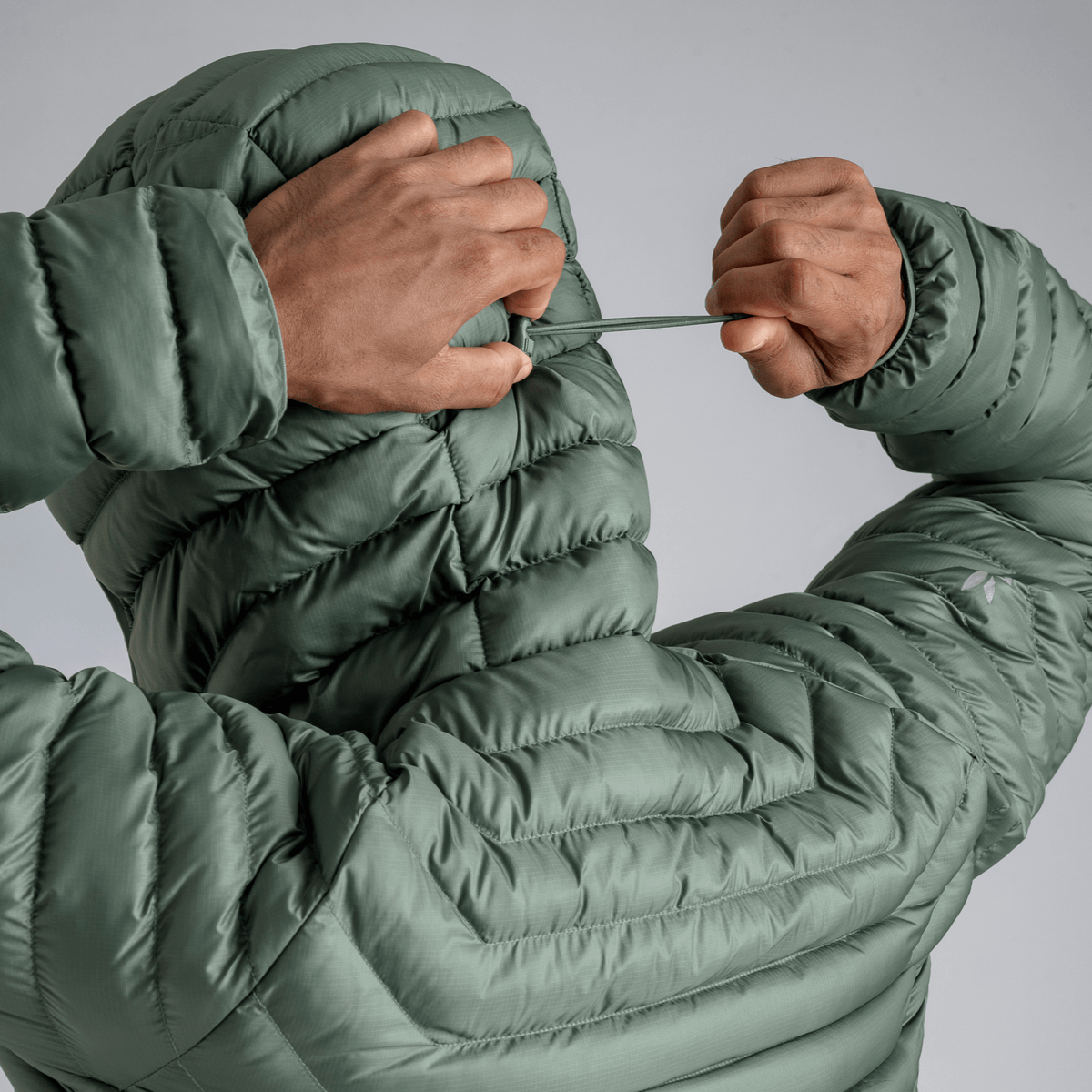Nubaro Men's Insulated Hooded Jacket в цвят Thyme Green