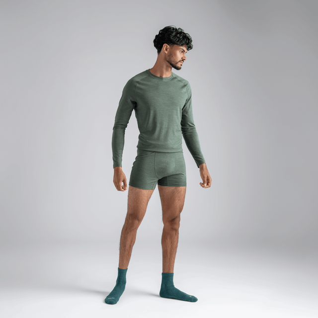 Senti Men's Merino Boxer Briefs в цвят Thyme Green