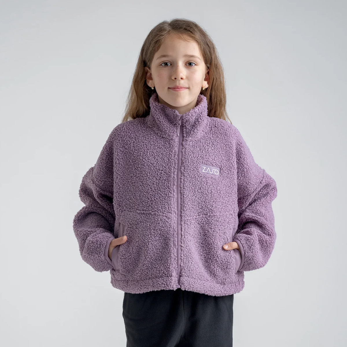Palpo Kid's Pile Fleece Cropped Jacket — Iced Mauve