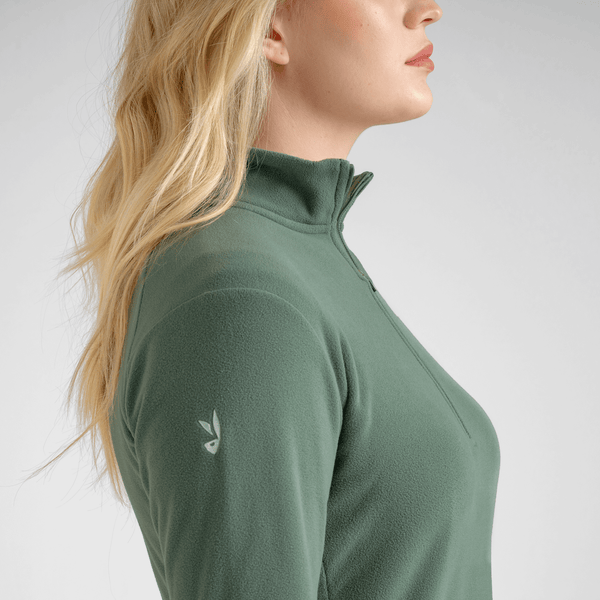 Auro Women's Fleece Zip Top в цвят Black Olive