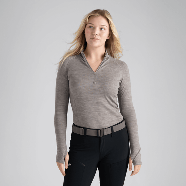 Hejma Women's Merino Zip Top — Grape Mauve