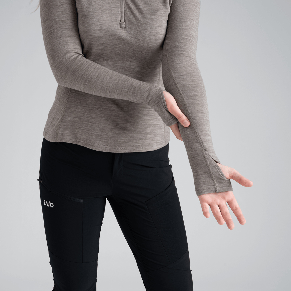 Hejma Women's Merino Zip Top — Grape Mauve