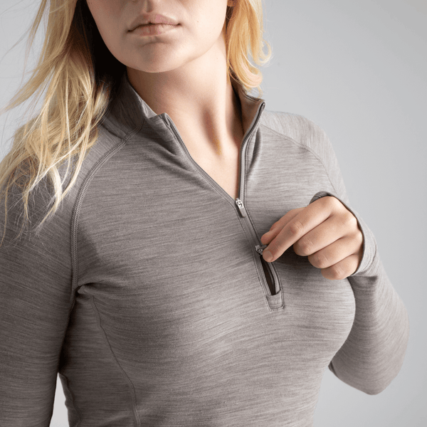 Hejma Women's Merino Zip Top — Grape Mauve