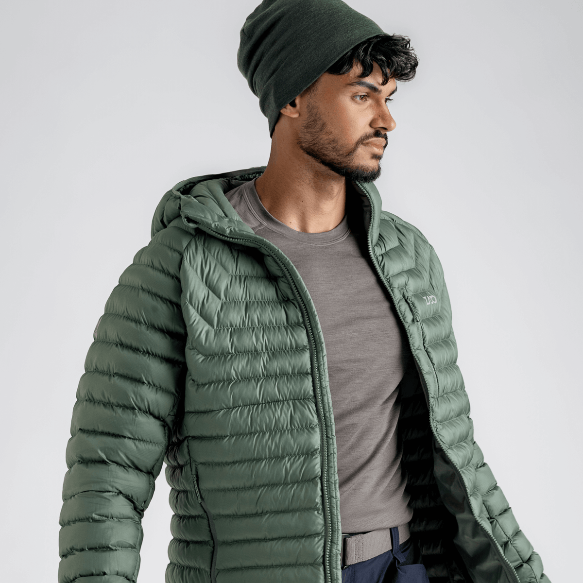 Nubaro Men's Insulated Hooded Jacket в цвят Thyme Green