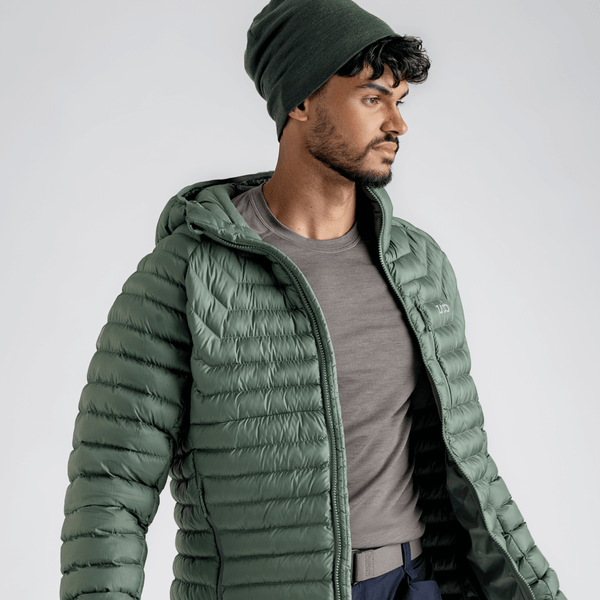 Nubaro Men's Insulated Hooded Jacket в цвят Thyme Green