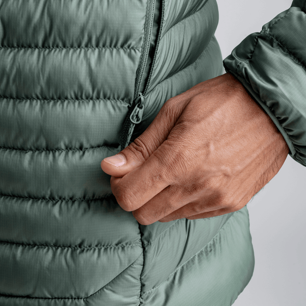 Nubaro Men's Insulated Hooded Jacket в цвят Thyme Green