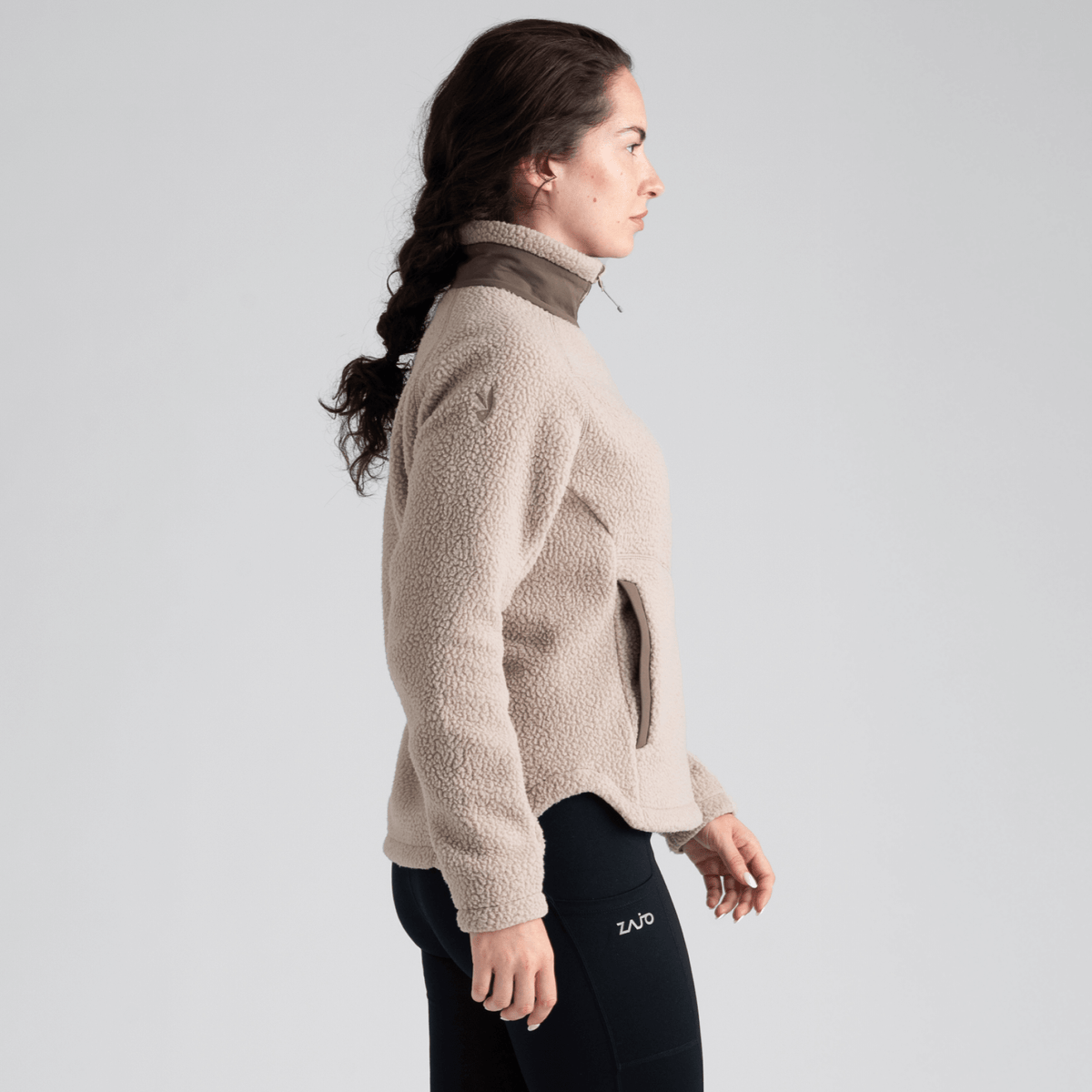 Palpo Women's Pile Fleece Jacket в цвят Iced Mauve