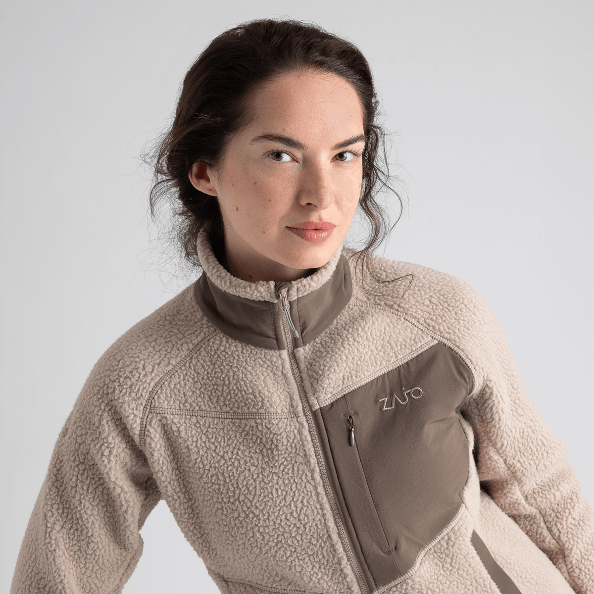 Palpo Women's Pile Fleece Jacket в цвят Cocoa Brown