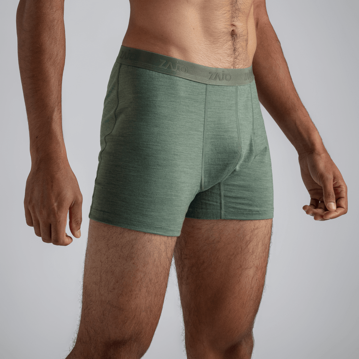Senti Men's Merino Boxer Briefs в цвят Thyme Green