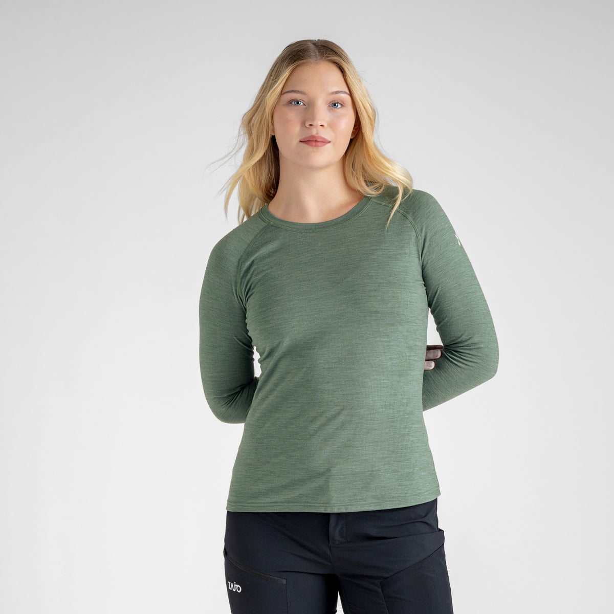 Senti Women's Merino Longsleeve — Thyme Green